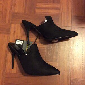 Forever 21 Black High Heeled Mules